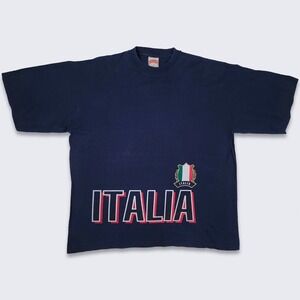 Italy Soccer Vintage 90s Nutmeg Mills T-Shirt